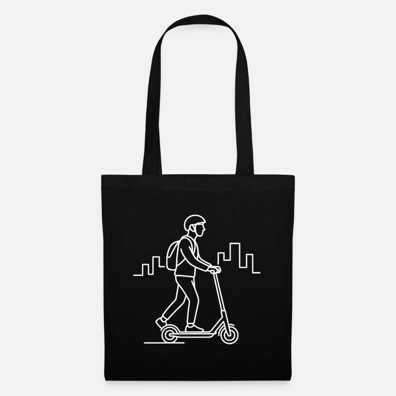 E-Scooter Driver Sketch – Urban Design - Tote Bag - black