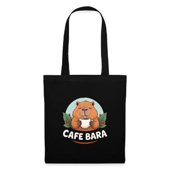 Café Bara - T-shirt Capybara drôle - Sac en tissu - noir - Devant