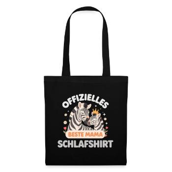 Chemise de nuit officielle Meilleur cadeau de maman zèbre - Sac en tissu - noir - Devant