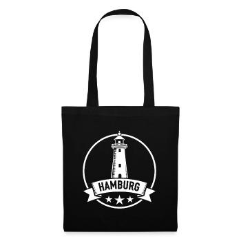Leuchtturm Hamburg Logo - Stoffbeutel - Schwarz - Vorne
