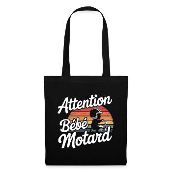 Achtung Vintage Biker Baby - Stoffbeutel - Schwarz - Vorne