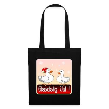 Frohe Weihnachten Weihnachtsgans - Stoffbeutel - Schwarz - Vorne