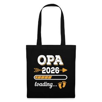 Opa 2026 Loading Zukünftiger Großvater Geschenk - Stoffbeutel - Schwarz - Vorne