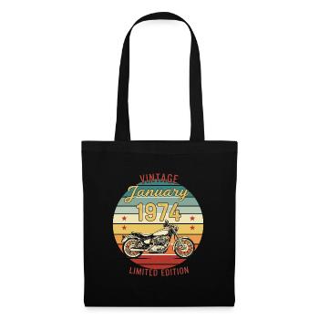 Motard 50 Ans 1974 Janvier 50 Ans Anniversaire  - Sac en tissu - noir - Devant