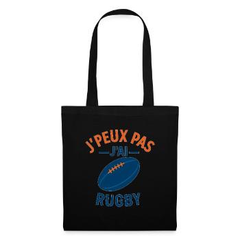 J'peux pas j'ai rugby - Sac en tissu - noir - Devant