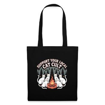 Soutenez votre culte de chat local - T-Shirt Chat Drôle - Sac en tissu - noir - Devant