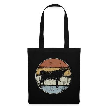 Vache Vintage - Sac en tissu - noir - Devant