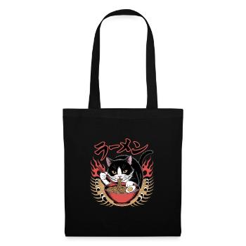 Ramen Cat - Food Lover Design - Sac en tissu - noir - Devant