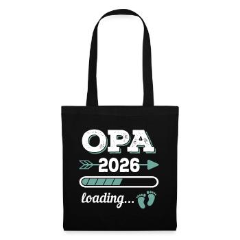 Opa 2026 Loading Werdender Großater Geschenkidee - Stoffbeutel - Schwarz - Vorne