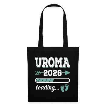 Uroma 2026 Loading Werdende Urgroßmutter Geschenk - Stoffbeutel - Schwarz - Vorne