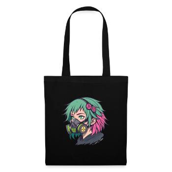 Neon Gasmask Punk Portrait - Tote Bag - black - Front