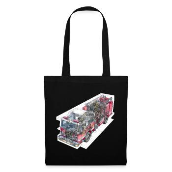 Technologie de détail des camions de pompiers - Sac en tissu - noir - Devant