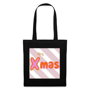 Merry Xmas Groovy Typo - Stoffbeutel - Schwarz - Vorne