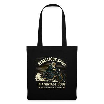 Chemise Biker Dad Grandpa - Rebellious Vintage Rider - Sac en tissu - noir - Devant