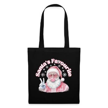 Pink Santa Friedenzeichen - Stoffbeutel - Schwarz - Vorne