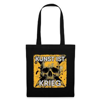 L’art, c’est la guerre – Crânes et crayons - Sac en tissu - noir - Devant