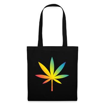 Cannabis / Marijuana / Chanvre (Arc-en-ciel / Histoire) - Sac en tissu - noir - Devant