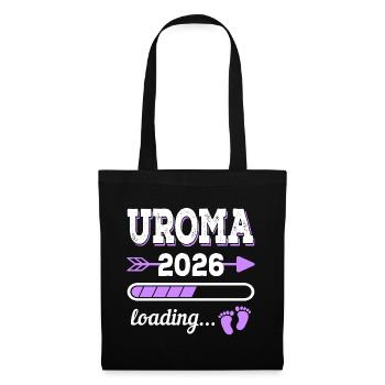 Uroma 2026 Loading Schwangerschaft Geschenkidee - Stoffbeutel - Schwarz - Vorne