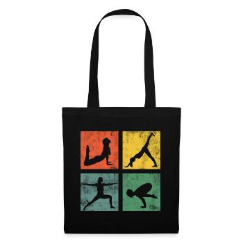 Yoga Übungen Yogini Meditation Fitness Geschenk - Stoffbeutel - Schwarz - Vorne