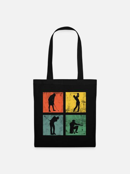 Golfspieler Golfer Golf Golfen Geschenk - Stoffbeutel - Schwarz