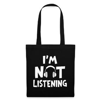 Je n’écoute pas de musique casque d’écoute - Sac en tissu - noir - Devant