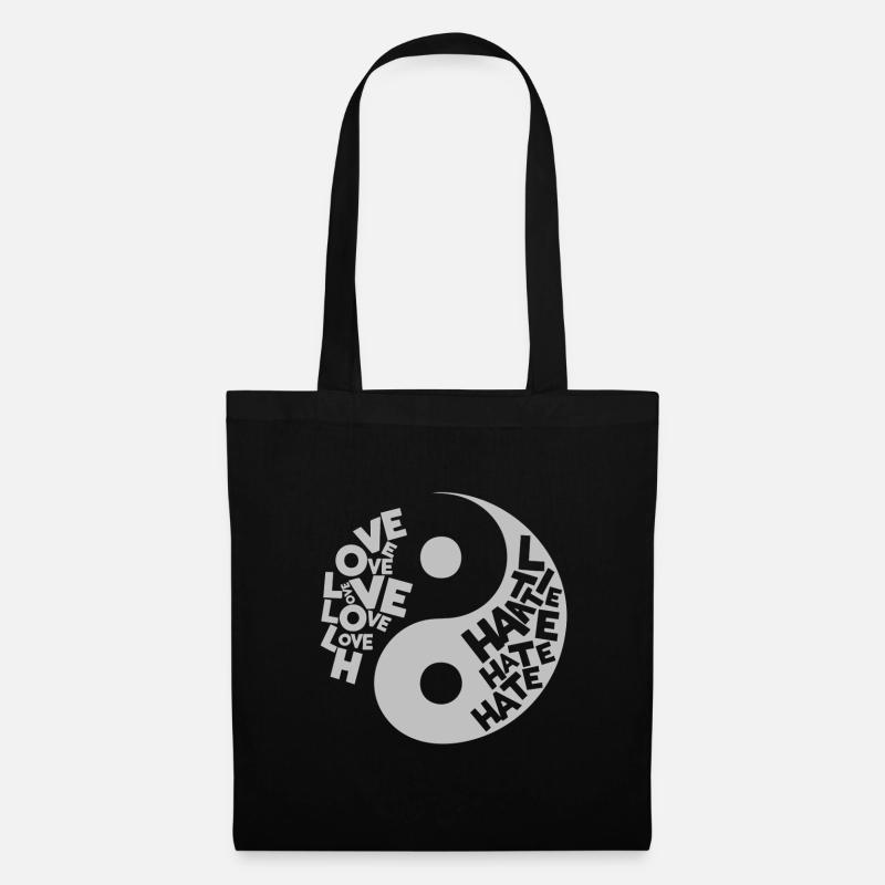 Yin Yang Liebe vs. Hass - Stoffbeutel - Schwarz