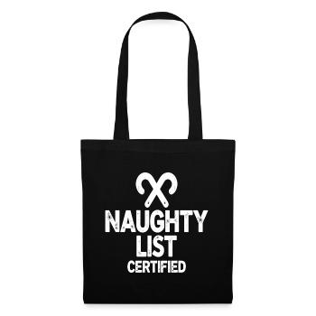 Naughty List Certified Naughty Christmas Quote - Tote Bag - black - Front