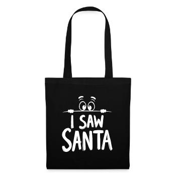 I Saw Santa Ich sah den Weihnachtsmann - Stoffbeutel - Schwarz - Vorne