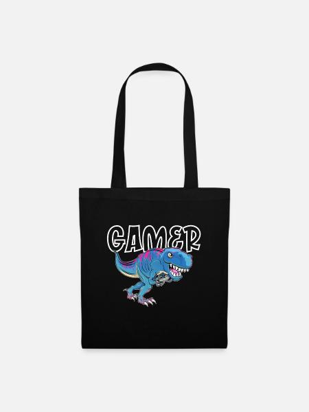 Gamer Gaming T_Rex - Stoffbeutel - Schwarz