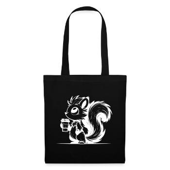 Squirrel in a caffeine rush - I'm already awake - Tote Bag - black - Front
