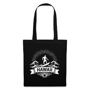 Hawaii Surfer Wellenreiter auf Pazifikwelle - Stoffbeutel - Schwarz - Vorne