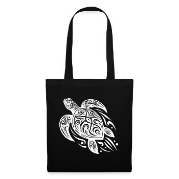 La tradition rencontre le tatouage de tortue moderne - Sac en tissu - noir - Devant