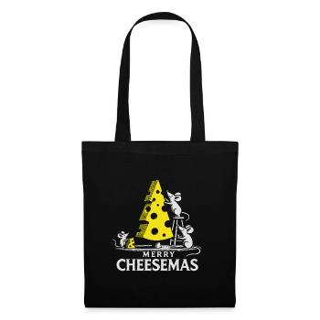 Fröhliche Cheesemas niedliche Mäuse & Käsebaum-Tee - Stoffbeutel - Schwarz - Vorne