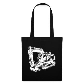 Excavator shovel hero and muscleman with cab - Tote Bag - black - Front
