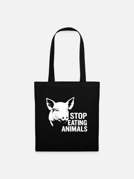 Tierwohl | Schweineprotest Stop Eating Animals - Stoffbeutel - Schwarz