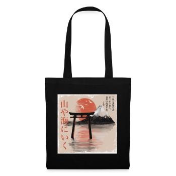 Torii on Mount Fuji at sunset - Tote Bag - black - Front