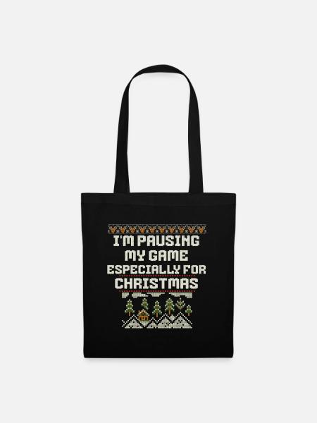 Gaming Weihnachten zocken zu den Festtagen - Stoffbeutel - Schwarz