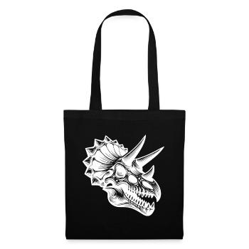 Os fossile de tête de tricératops de dinosaure - Sac en tissu - noir - Devant