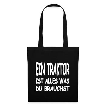 Traktor - Stoffbeutel - Schwarz - Vorne