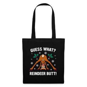 Devine quoi blague de Noël sur les fesses de renne - Sac en tissu - noir - Devant