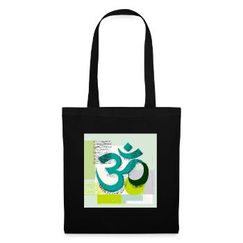 Signe OM moderne – Art abstrait du yoga - Sac en tissu - noir - Devant