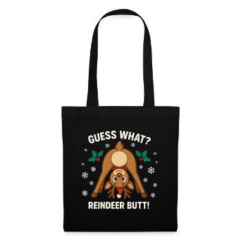 Devine quoi blague de Noël sur les fesses de renne - Sac en tissu - noir - Devant