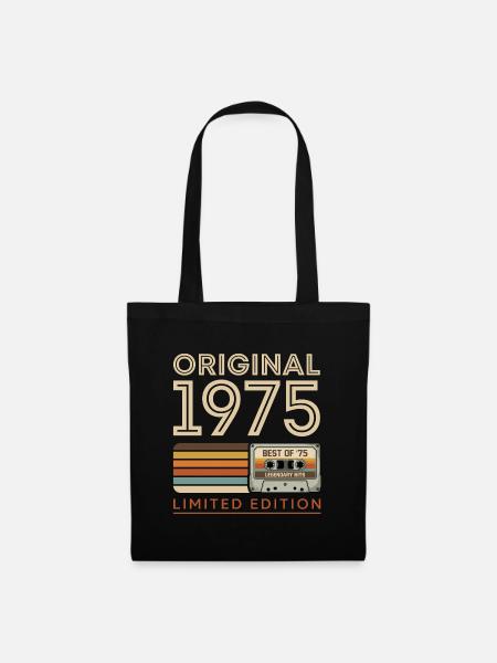 Original 1975 Vintage Vintage Anniversaire Rétro - Sac en tissu - noir