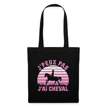 Je Peux pas j'ai cheval cadeau d'équitation  - Sac en tissu - noir - Devant