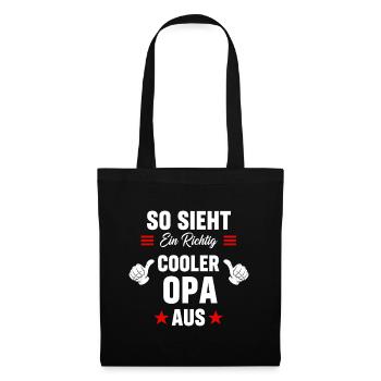 So sieht ein richtiger cooler Opa aus - Stoffbeutel - Schwarz - Vorne