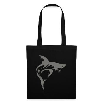 Requin - Sac en tissu - noir - Devant