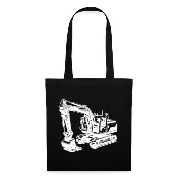 Starker Bagger die Maschine mit dem langen Arm - Stoffbeutel - Schwarz - Vorne