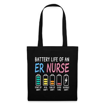 Battery level of an emergency room nurse humor - Tote Bag - black - Front