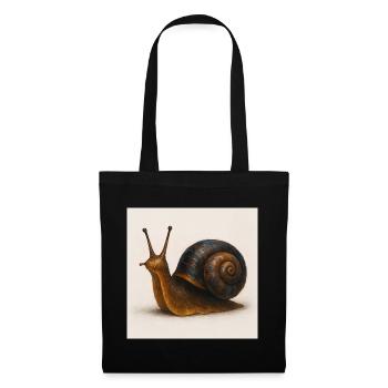 Snail with blue shimmer shell - Tote Bag - black - Front
