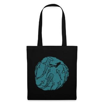 Cercle de la Silhouette des Profondeurs de l’Océan - Sac en tissu - noir - Devant